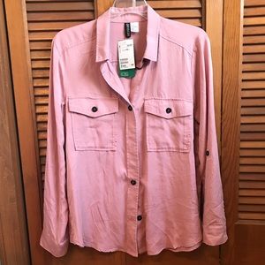 NWT H&M Light Pink Button Up Shirt